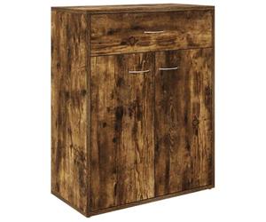 vidaXL Buffet Armoire de Rangement Organisateur de Maison Meuble de Salle de Séjour Intérieur Chêne Fumé 60x30x75 cm Bois d'Ingénierie