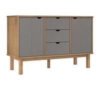 vidaXL Buffet Armoire de Rangement Organisateur de Maison Meuble de Salle de Séjour Salon Intérieur Marron et Gris 113,5x43x73 cm Bois Massif de Pin
