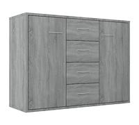 vidaXL Buffet Armoire Latérale Armoire de Rangement Meuble de Salon Salle de Séjour Intérieur Sonoma Gris 88x30x65 cm Bois d'Ingénierie