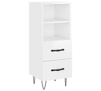 Vidaxl Buffet Blanc Brillant 34,5x34x90 Cm Bois D'ingénierie Multicolore