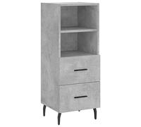 vidaXL Buffet, Armoire Latérale avec 2 Tiroirs et 2 Compartiments, Commode avec Pieds, Meuble de Rangement Salon, Moderne, Gris Béton Bois d'Ingénierie