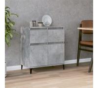 vidaXL Buffet, Armoire Latérale avec 2 Tiroirs et de 2 Compartiments, Meuble de Rangement Salle de Séjour, Moderne, Gris Béton Bois d'Ingénierie Gris G