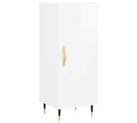 vidaXL Buffet, Armoire Latérale avec 3 Compartiments, Placard avec Pieds, Meuble de Rangement Salle de Séjour, Moderne, Blanc Brillant Bois d'Ingénierie