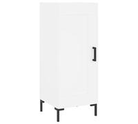 vidaXL Buffet, Armoire Latérale avec 3 Compartiments, Placard avec Porte et Pieds, Meuble avec Rangement Salon, Moderne, Blanc Bois d'Ingénierie