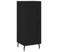 vidaXL Buffet, Armoire Latérale avec 3 Compartiments, Placard avec Porte et Pieds, Meuble avec Rangement Salon, Moderne, Noir Bois d'Ingénierie