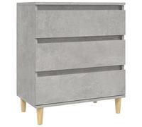 vidaXL Buffet, Armoire Latérale avec 3 Tiroirs, Commode avec Pieds, Meuble de Rangement Salle de Séjour, Scandinave, Gris Béton Bois d'Ingénierie