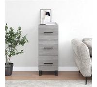 Buffet, Armoire Latérale avec 3 Tiroirs, Commode avec Pieds, Meuble de Rangement Salle de Séjour, Moderne, Sonoma Gris Bois d'Ingénierie