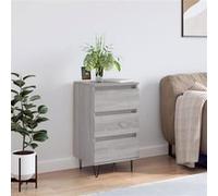 vidaXL Buffet armoire latérale Sonoma gris 3 tiroirs 40x35x70 cm bois d'ingénierie