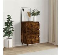 Buffet, Armoire Latérale avec 3 Tiroirs, Commode avec Pieds, Meuble de Rangement Salon Salle de Séjour, Moderne, Chêne Fumé Bois d'Ingénierie