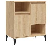 vidaXL Buffet armoire latérale 4 compartiments – Meuble de rangement industriel Chêne Sonoma