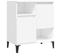 vidaXL Buffet, Armoire Latérale avec 4 Compartiments, Meuble de Rangement, Organisateur de Salle de Séjour, Industriel, Blanc Bois d'Ingénierie