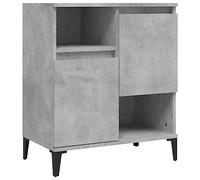 vidaXL Buffet, Armoire Latérale avec 4 Compartiments, Meuble de Rangement, Organisateur de Salle de Séjour, Industriel, Gris Béton Bois d'Ingénierie