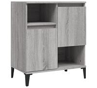 vidaXL Buffet, Armoire Latérale avec 4 Compartiments, Meuble de Rangement, Organisateur de Salle de Séjour, Industriel, Sonoma Gris Bois d'Ingénierie