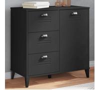 vidaXL Buffet, Armoire Latérale avec Tiroirs et Porte, Meuble de Rangement Chambre à Coucher Salon, Industriel, Noir Bois 374939