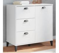 vidaXL Buffet, Armoire Latérale avec Tiroirs et Porte, Meuble de Rangement Chambre à Coucher Salon, Industriel, Blanc Bois 374938