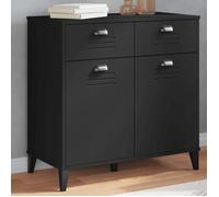 vidaXL Buffet VIKEN 80x40x80 cm bois d'ingénierie noir avec tiroirs et portes
