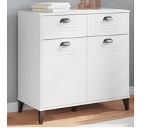 vidaXL Buffet, Armoire Latérale avec Tiroirs et Portes, Meuble de Rangement Chambre à Coucher Salon, Industriel, Blanc Bois 374935