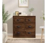 vidaXL Buffet, Armoire Latérale, Commode avec Rangement, Meuble de Salon Salle de Séjour Intérieur, Moderne, Chêne Marron Bois d'Ingénierie Marron G