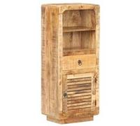 vidaXL Buffet Armoire Latérale Meuble de Rangement Armoire de Rangement avec 1 Porte et 1 Tiroir et 2 Etagères 45x32x110 cm Bois de Manguier Brut 320464 Brun G