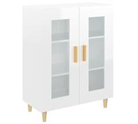 vidaXL Buffet Armoire Latérale Meuble de Rangement Organisateur de Maison Salon Salle de Séjour Blanc Brillant 69,5x34x90 cm Bois d'Ingénierie
