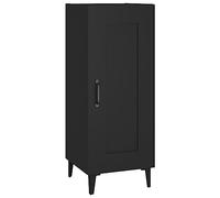 vidaXL Buffet Armoire Latérale Meuble de Rangement Organisateur de Maison Salon Salle de Séjour Intérieur Noir 34,5x34x90 cm Bois d'Ingénierie