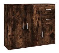 vidaXL Buffet armoire latérale moderne en chêne fumé – bois d'ingénierie