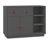 vidaXL Buffet, Armoire Latérale, Placard de Rangement, Meuble de Salon Salle de Séjour Intérieur, Scandinave, Gris Bois Massif de Pin