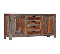 Vidaxl Buffet Gris 160 X 40 X 75 Cm Bois De Sesham Massif Marron