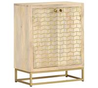 vidaXL Buffet avec 2 Portes, Armoire Latérale avec 2 Compartiments, Meuble de Rangement Salon Salle de Séjour, Moderne, Marron Bois Massif de Manguier