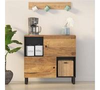 vidaXL Buffet avec 2 portes 80x33x75 cm bois massif de manguier Bois