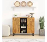 Vidaxl Buffet Avec 2 Portes 90x33x75 Cm Bois Massif De Manguier Marron