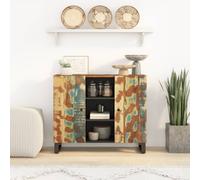 Vidaxl Buffet Avec 2 Portes 90x33x75 Cm Bois Massif De Récupération Marron
