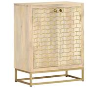 vidaXL Buffet avec 2 Portes, Armoire Latérale avec 2 Compartiments, Meuble de Rangement Salon Salle de Séjour, Moderne, Marron Bois Massif de Manguier