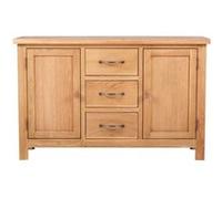 vidaXL Buffet avec 3 tiroirs 110 x 33,5 x 70 cm Bois de chêne massif Brun G