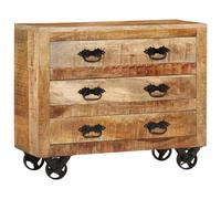 Vidaxl Buffet Avec 3 Tiroirs 80x30x65 Cm Bois De Manguier Brut Massif Marron