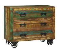 Vidaxl Buffet Avec 3 Tiroirs 80x30x65 Cm Bois Massif Récupéré