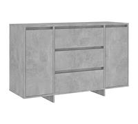 vidaXL Buffet avec 3 Tiroirs, Armoire avec 2 Portes, Meuble de Rangement, Organisateur de Salle de Séjour Salon, Gris Béton Bois d'Ingénierie