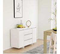 Vidaxl Buffet Avec 3 Tiroirs Blanc 120x41x75 Cm Aggloméré Blanc
