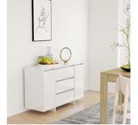 vidaXL Buffet avec 3 tiroirs 120x41x75 cm Blanc brillant Aggloméré