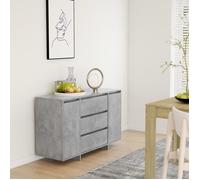 vidaXL Buffet avec 3 tiroirs Gris béton 120x41x75 cm Aggloméré