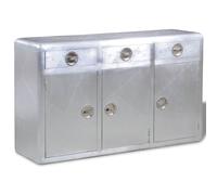 Vidaxl Buffet Avec 3 Tiroirs Style Vintage Aluminium Multicolore
