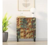 Vidaxl Buffet Avec 4 Portes 60x33x75 Cm Bois Massif De Récupération Marron