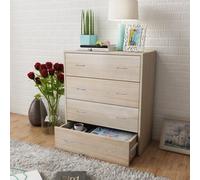 Vidaxl Buffet Avec 4 Tiroirs 60 X 30,5 X 71 Cm Couleur De Chêne