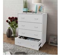 vidaXL Buffet avec 4 tiroirs 60 x 30,5 x 71 cm Blanc 242545