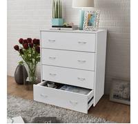 vidaXL Buffet avec 4 tiroirs 60 x 30,5 x 71 cm Blanc 242545