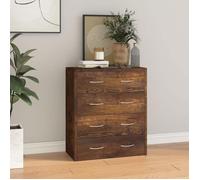 Vidaxl Buffet Avec 4 Tiroirs 60x30,5x71 Cm Chêne Fumé Multicolore