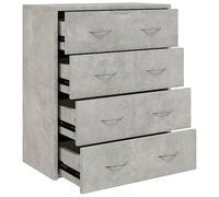 vidaXL Buffet 4 tiroirs Armoire latérale Meuble de rangement Gris béton 60x30,5x71 cm