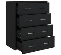vidaXL Buffet 4 tiroirs 342577 - Armoire latérale 60x30,5x71 cm Noir