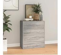 Vidaxl Buffet Avec 4 Tiroirs 60x30,5x71 Cm Sonoma Gris Multicolore