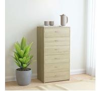 vidaXL Buffet avec 6 tiroirs Chêne sonoma 50x34x96 cm Aggloméré